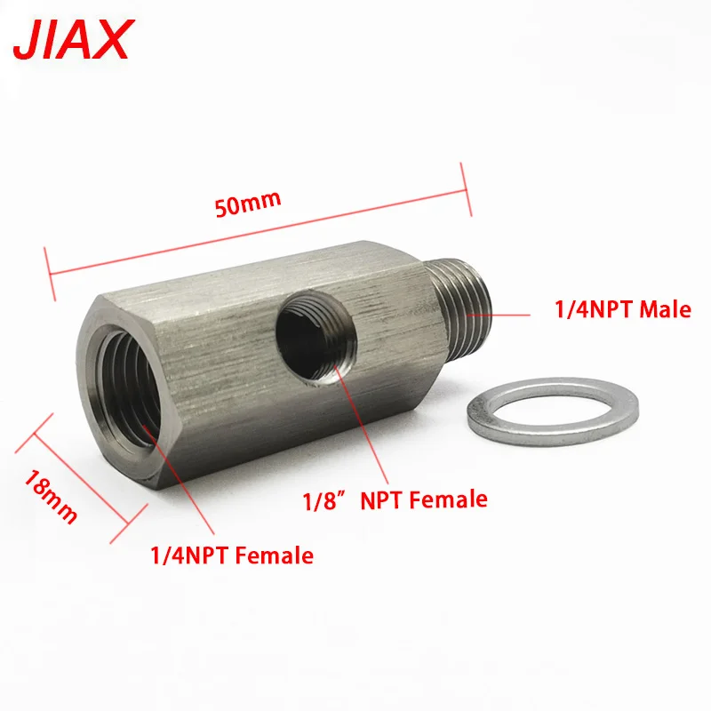 Oil Pressure Sensor Tee Adapter 1/8NPT 1/8BSPT M10 M14 M12 1.5 to 1/8 NPT Turbo Supply Feed Line Gauge 5