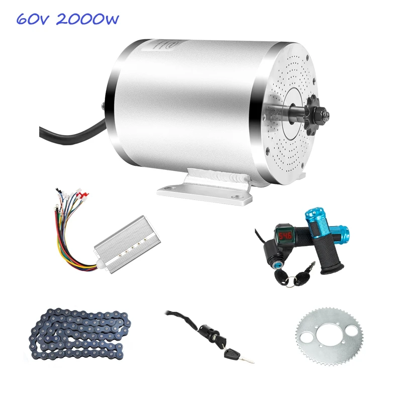 

Electric Motor Scooter Kit Bike Conversion Kit 2000w 60V Electric Motor for Skateboard Ebike Motor Controller 50A Go Kart