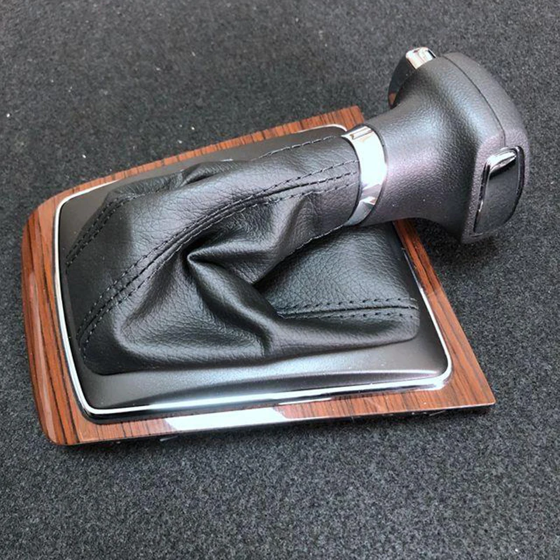 

For Skoda Octavia 2007-2013 RS Automatic Gear Shift Knob With Dust Cover Mahogany Gear Shift Knob Frame