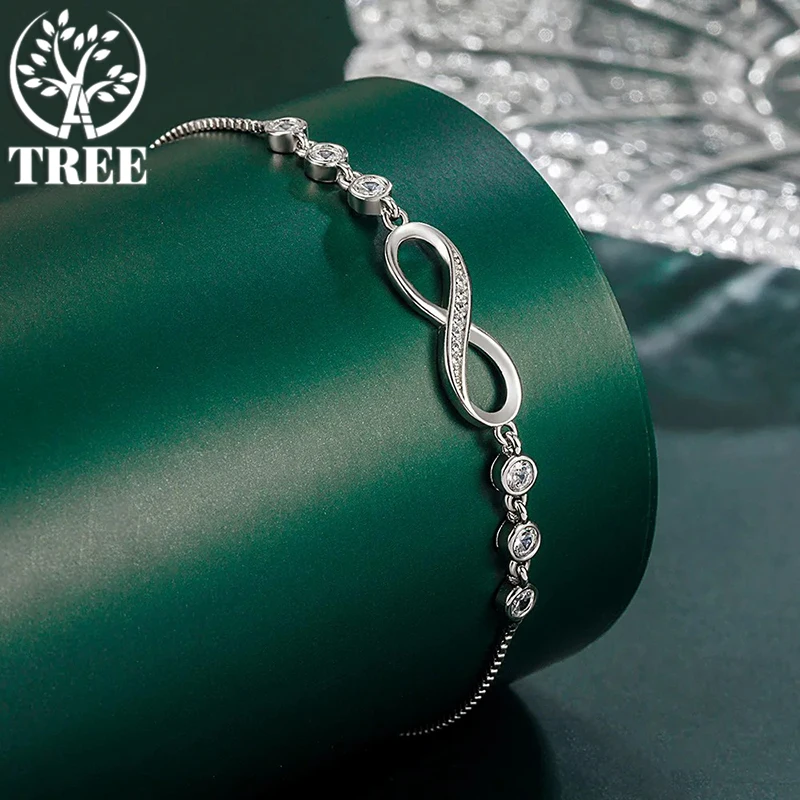 עליט 925 כסף סטרלינג קריסטל אינסוף 8 תליונים נשים סוף אהבה אין סוף אהבה מבריקה ברינסטון מבריק תכשיטי ברק