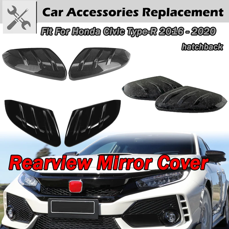 Rhyming Rearview Mirror Caps Wing Mirror Cover Fit For Honda Civic 10th 2016-2020 Type-R Hatchback Car Accessories Forged Fiber