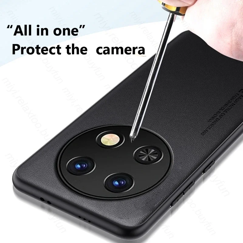 Elegant Leather Back Cover - Shockproof & Soft TPU Bumper
