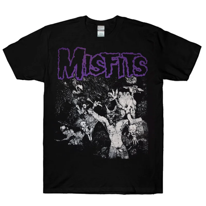 Misfits Wolf'S Blood Black T-Shirt Band Punk Rock Mens Tee