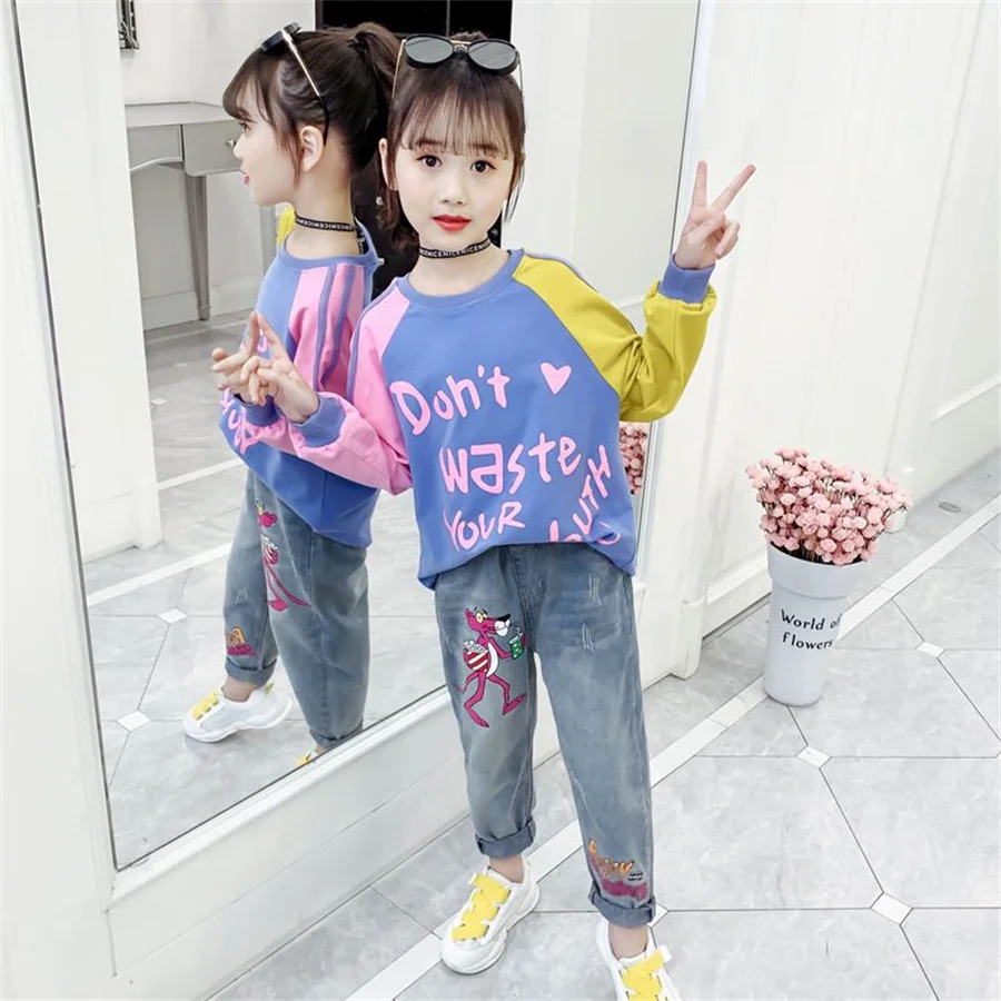 

Girls Baby Bottoming Shirt Spring Autumn Long-Sleeved T-shirt for Girls Cartoon Cotton Teen Children's T-shirt Sweater