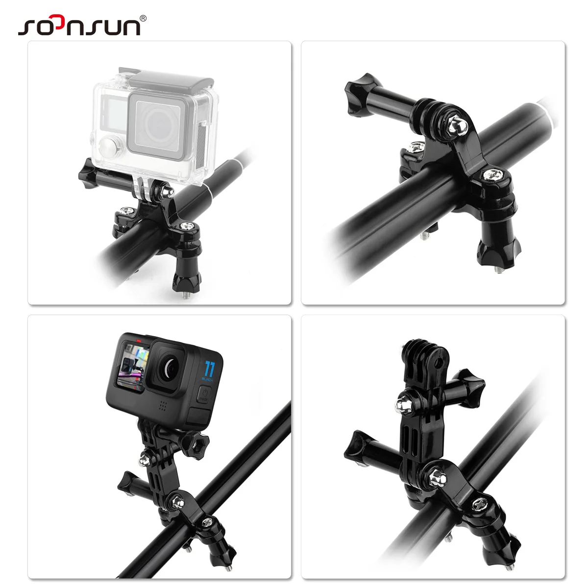 Support Guidon Vélo pour Caméra Action - Extension Bras Réglable