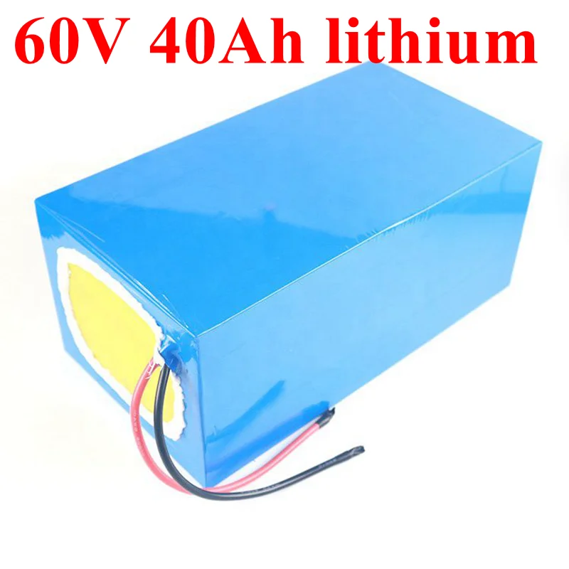 Batteria Agli Ioni Di Litio 60V 60V 40Ah Li-Ion Con Bms Per 3500W 3000W E-Bike Scooter Bicicletta Barca Tosaerba Ev + Caricatore 10A