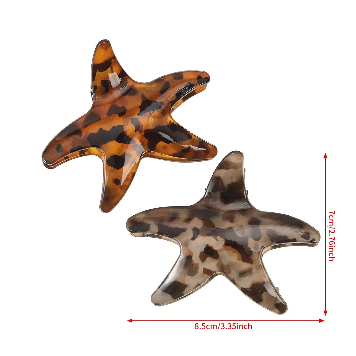 Starfish Leopard Print Clip Claw Women's Korean Half-Tied Hair Clip Claw Shark Clip For The Back Of The Head Hairpin Accessories