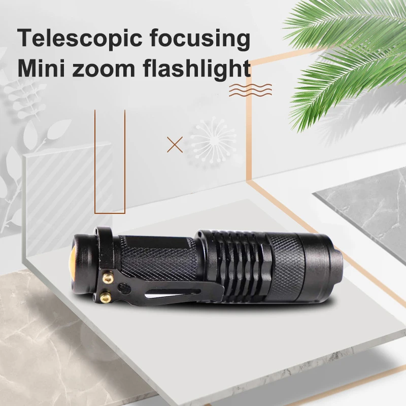 

Ultra Bright LED Flashlight With XP-L 3.7V LED Lamp Beads Waterproof Zoomable 3 Lighting Modes Multi-function No Battery