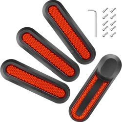 Electric Scooter Rear Wheel Reflective Stickers Replacement Parts (Red sets)