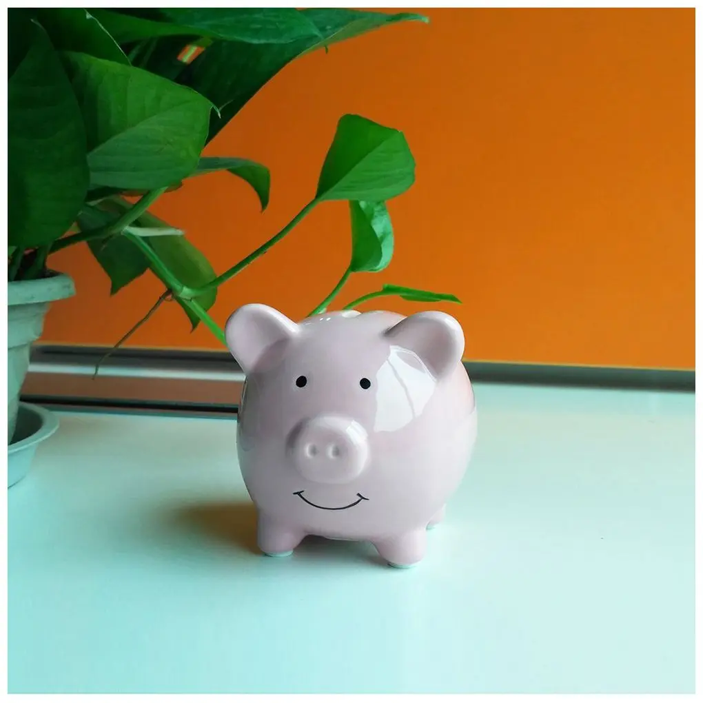 Ceramic Keepsake Piggy Bank Pink
