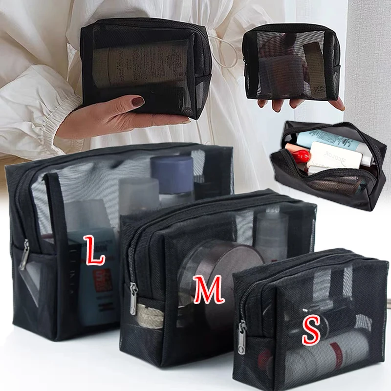 Makeup organizer cosmetic bag cosmetic storage bag toiletry bag makeup bag cosmetic case Portable Mesh Transparent Cosmetic Bag Makeup Case Women Travel Zipper Make Up Organizer Wash Toiletry Beauty Storage Bag Pouch