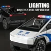 1:24 Tesla pickup police car High Simulation Diecast Metal Alloy Model car Sound Light Pull Back Collection Kids Toy Gifts 4