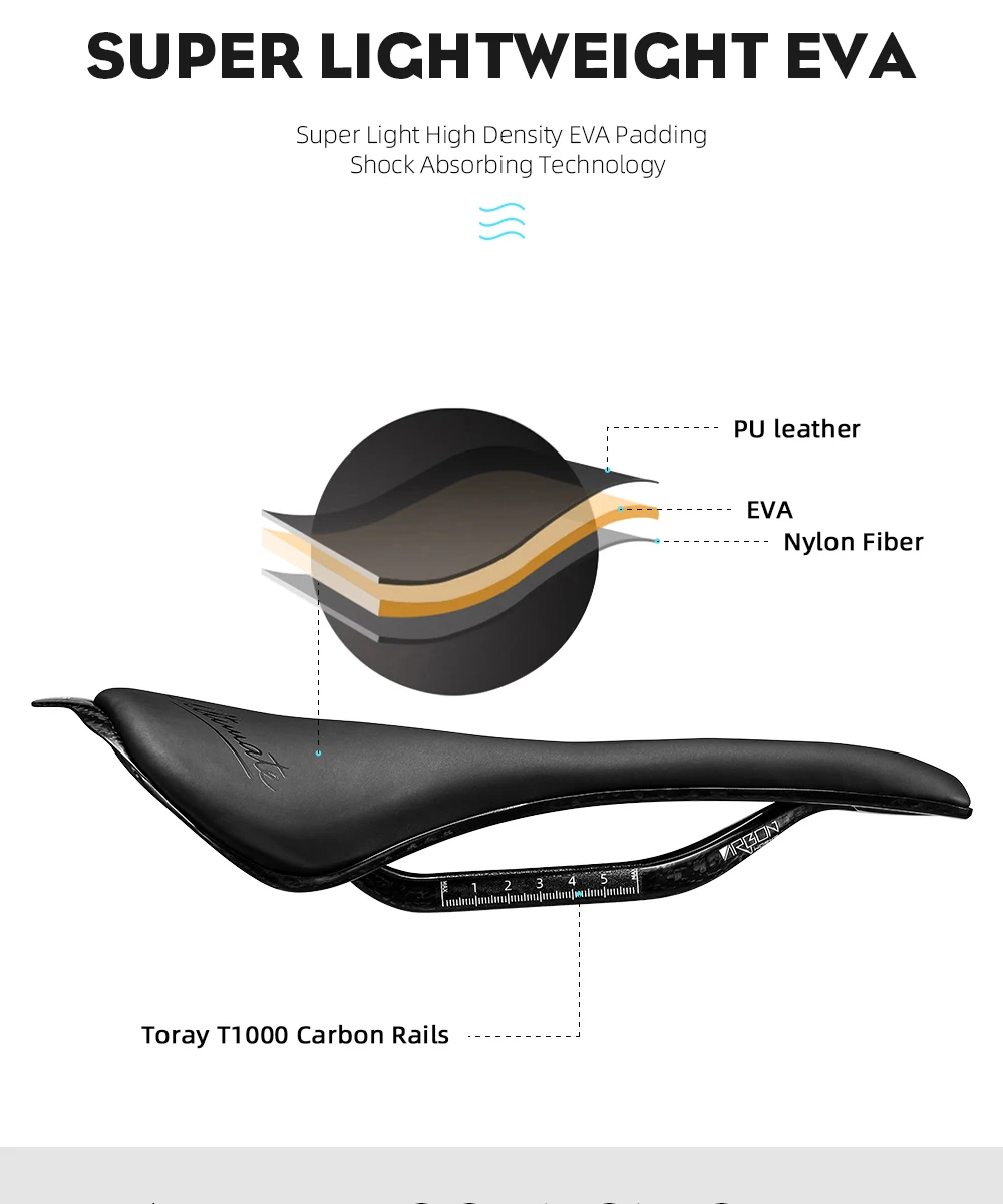 Ryet MTB Fahrrads attel ultraleicht voll Carbon Renn sitzsättel 115g 7x9mm mtb Rennrad Sitzkissen Fahrrad zubehör – Detail 12