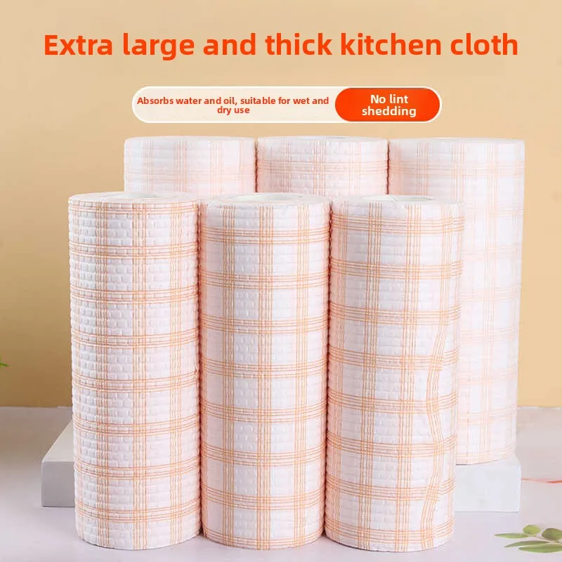 Lazy Person's Dual Use Dry Wet Oil Absorbing Kitchen Disloth Disposable Waing Cloth Highly Absorbent Household Cleaning Tool