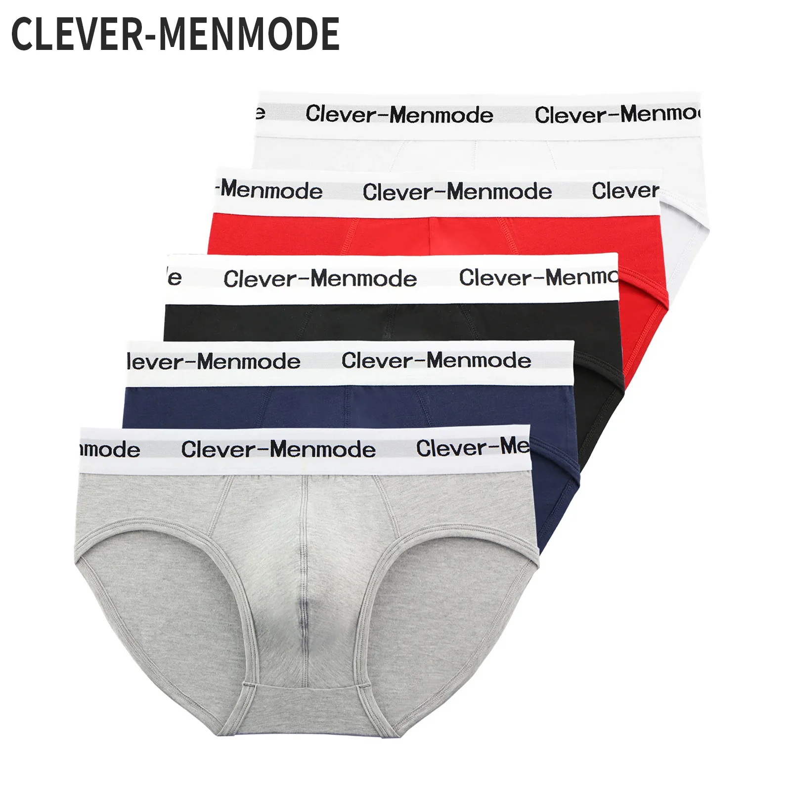CLEVER-MENMODE 5pcs/ Kit Men's Briefs Cotton Underwear Sexy Underpants for Man Panties Soft Underpanties Slips Hombre