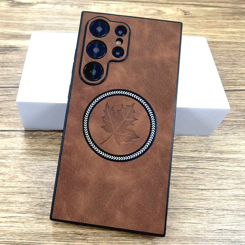 Premium Luxury Leather Phone Case with MagSafe Charging Compatibility