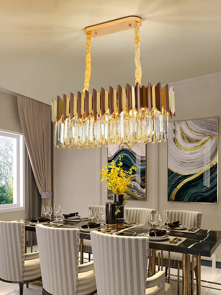 

Light luxury crystal chandelier atmospheric living room lamp postmodern minimalist new bedroom luxury dining room lamp