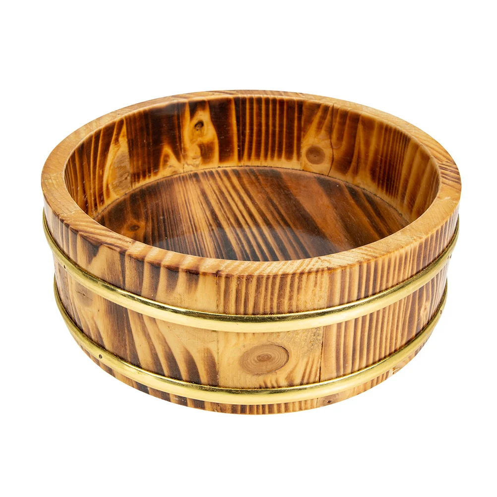 

Wooden Sushi Rice Bowl 24Cm Hangiri Sushi Oke Rice Mixing Tub Sushi Rice Cooling Bowl Mixing Container Sushi Making Serving