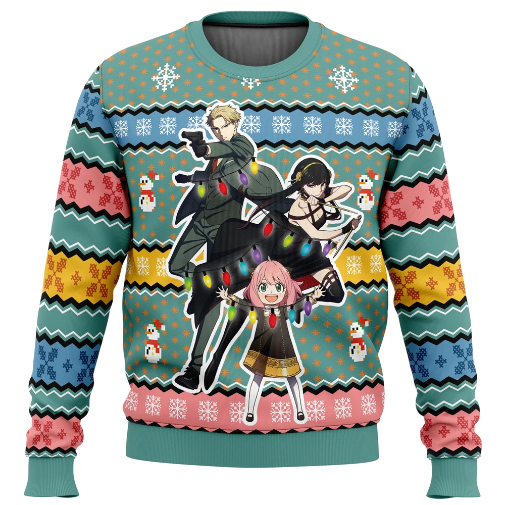 thumbnail image 1 of Suéter navideño feo de la familia Waku Spy X de Anya Forger, regalo de carnaval navideño, sudadera unisex, 1 of 4