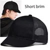 Short Brim Baseball Cap for Men Summer Cap Mesh Sun Hats for Women Solid Color Casual Cotton Summer Hats 1