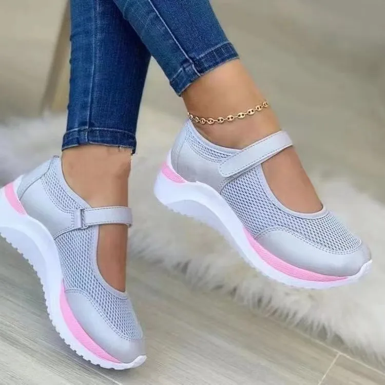 2024 Summer New Breathable Mesh Wedge Casual Sport Shoes Plus Size 43 Non Slip Woman Vulcanize Shoes Platform Women Sneakers