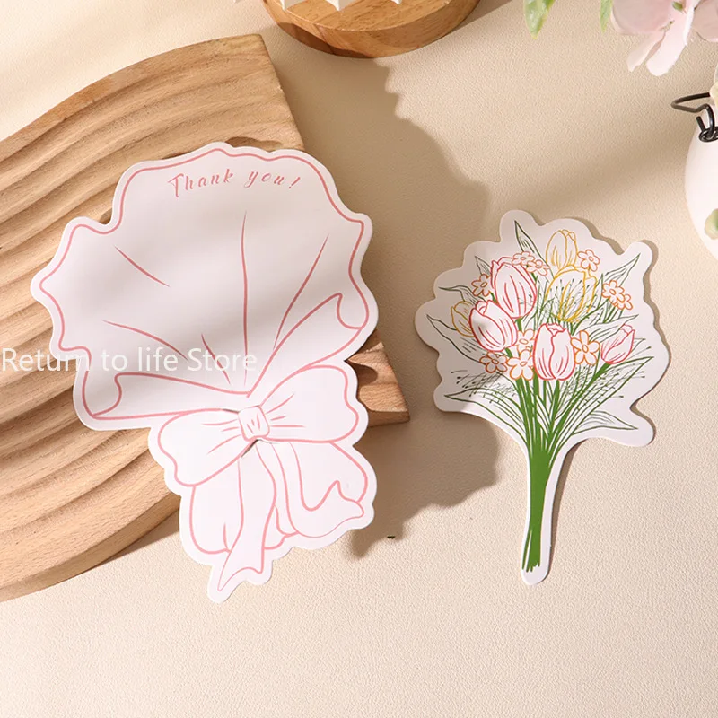 Flower Business Cards Rose Bouquet High-End Small Card Birthday Card Ins Wedding Accompaniment Gift Thank You Cards Postcard