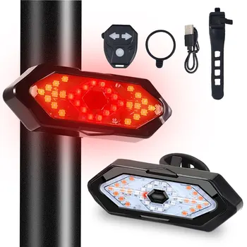 자전거 방향 지시등 원격 LED 자전거 조명, USB 충전식 자전거 램프, 자전거 무선 경고 후미등