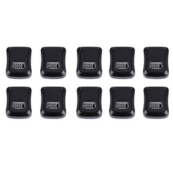 10X Black Password Key Lock Box Wall Mounted Zinc Alloy Key Box Weatherproof 4 Digit Combination Key Storage Lock Box