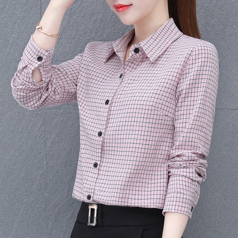 Autumn New Middle-Aged Mother Long Sleeved Cardigan Top Women'S Fashion Versatile Casual High-Quality Slimming Plaid Shirt