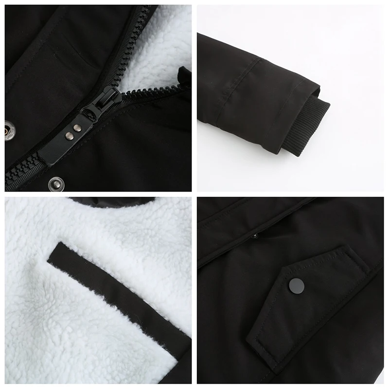 Autumn New Women Coat Warm Solid Plush Long Jacket Outdoor Hooded Casual Windproof Parka Coat Female Overcoat