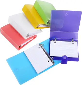 Raccoglitore per carte da 2 anelli da 3x5 pollici con divisori, taccuino organizer con fogli da 50 pagine per l'aula della scuola elementare della casa dell'ufficio