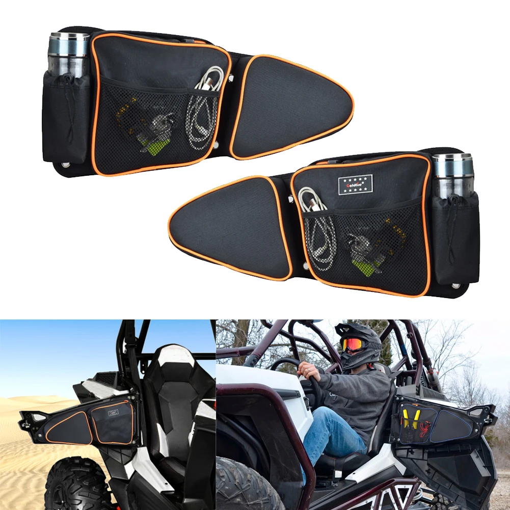 UTV RZR Accessories Offroad Front Door Side Storage Bags Organizer with Knee Pad for Polaris RZR XP Turbo S 1000 S900 2014-2022