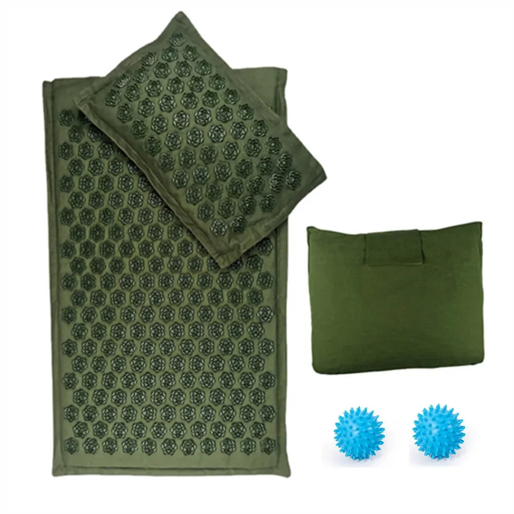 AcupunctureMassageShaktiMatYogaAcupressureMatFitnessNeckandBackMassagerPillow