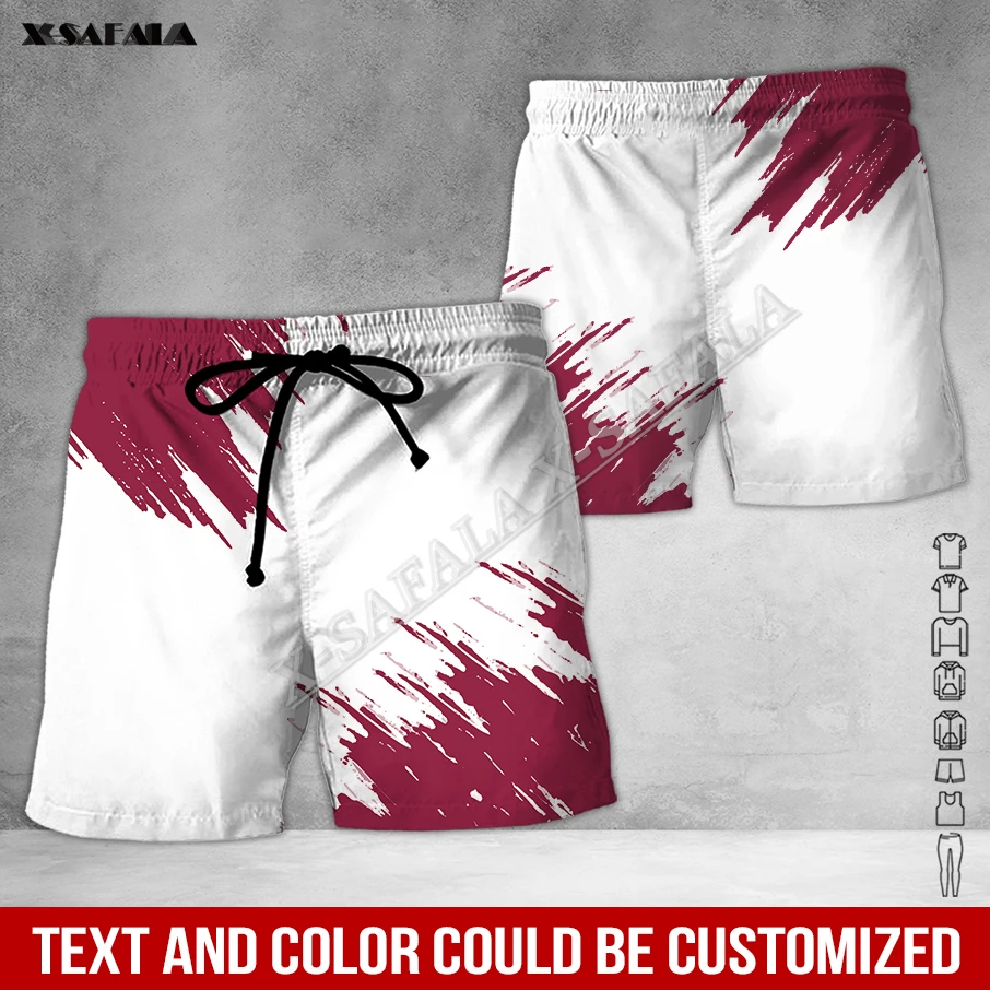 

Love Flag Qater Clothing Custom 3D Print Men's Adult Shorts Summer Beach Plus Size Loose Gym Casual Pants Quick-Dry Breathable