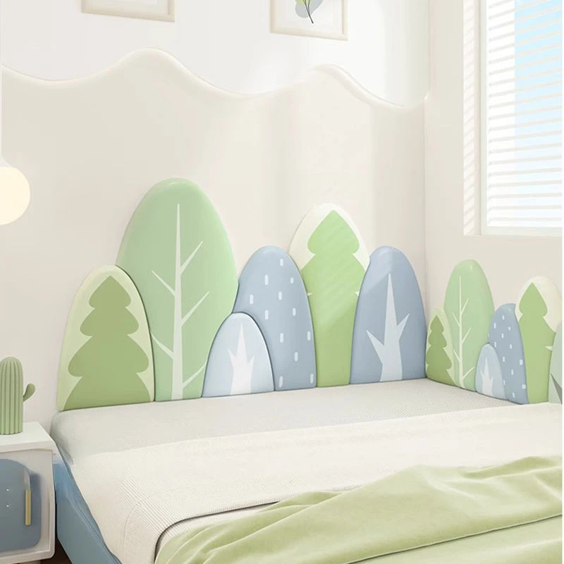 Forest Bed Head Board Headboard Anti-collision Wall Panels Childern Room Decor 3d Wall Stickers Cabecero Cama Tete De Lit