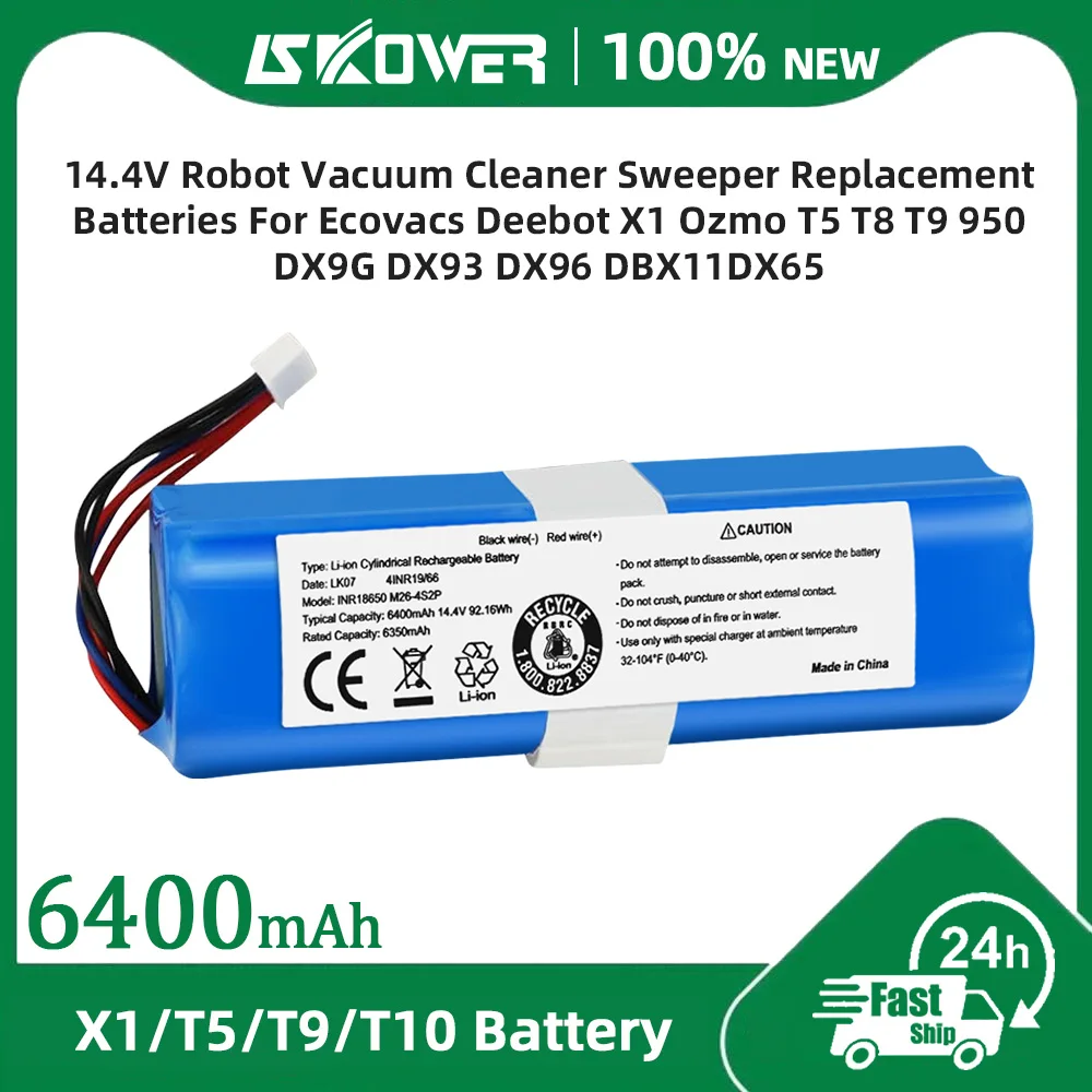 Vhbw batteria compatibile con Ecovacs Deebot Ozmo T8, T8+, T8+ DLX11-54 home cleaner blu (5200mAh, 14,4V, Li-Ion) | Leroy Merlin