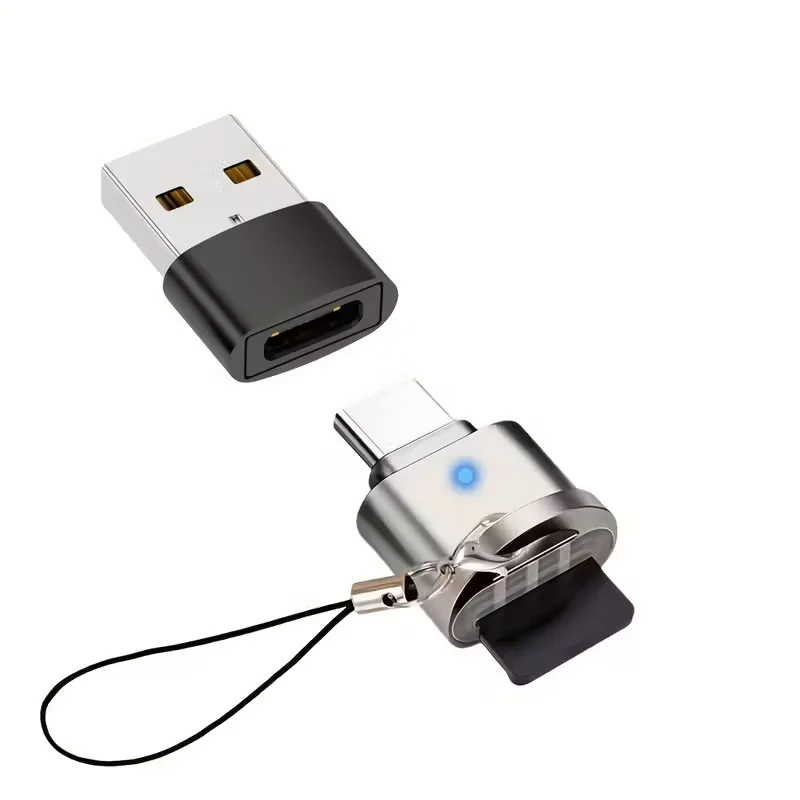USB C-SD 카드 리더기, 마이크로 SD 카드와 호환 가능, USB 어댑터와..
