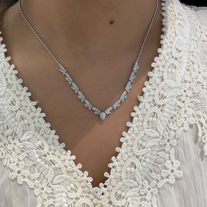 S4ac1db63004349d4aaeda611a7ed56a2y Aazuo Luxury Jewelry 18K Orignal White Gold Real Diamonds 0.80ct Luxury Necklace Gifted For Women Wedding Link Chain Au750