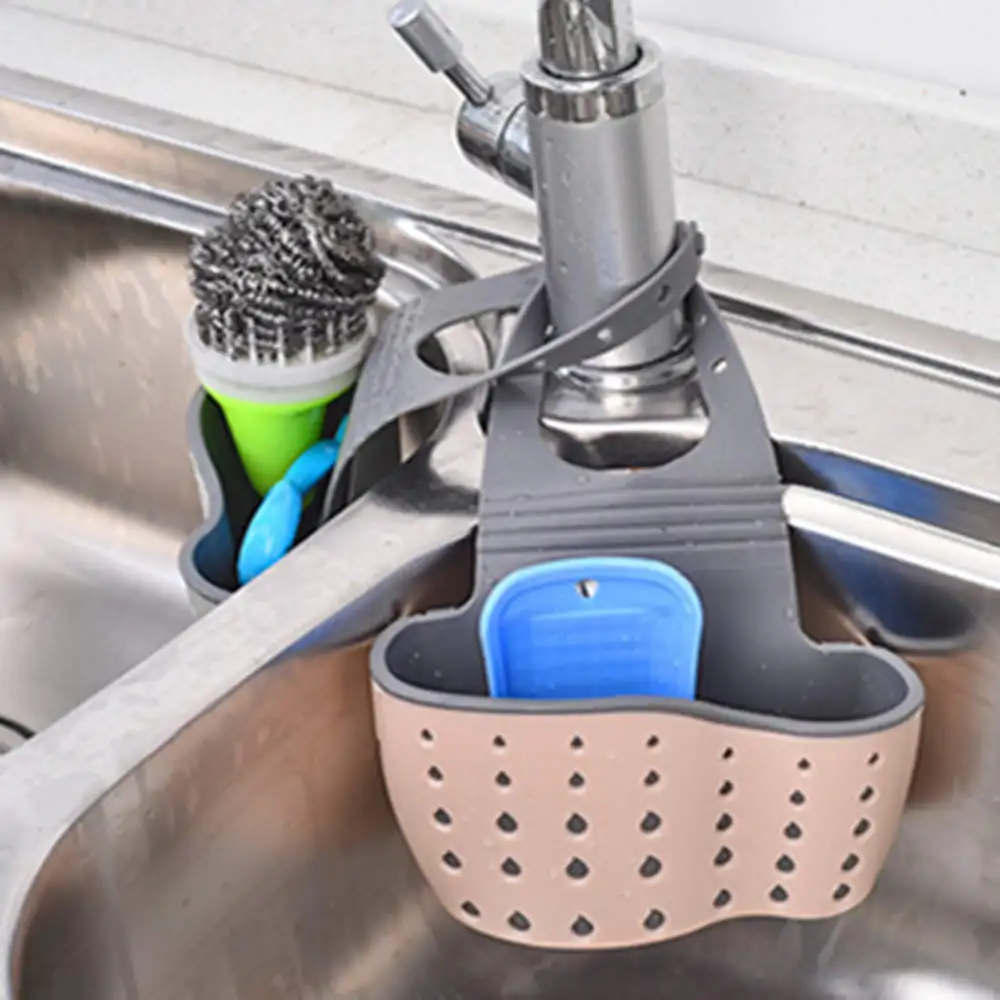 Sink Dish Drainer Sponges Holder Storage In The Kitchen Shlf Basket