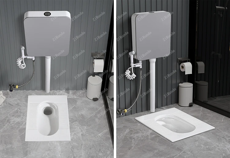 ~Household squatting toilet complete set of ultra-thin anti-odor toilet siphon squatting pit squatting toilet urinal set 6
