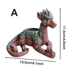 Enchanting Dragon Tree Planter: Whimsical Garden Statue and Resin Gift (A)
