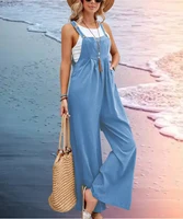 Women Loose Fit Fashion Overalls Wide Leg Baggy Bib Overalls Jumpsuit Dungarees Summer Jumpsuit Casual Elegant Overalls Summer - Image 2