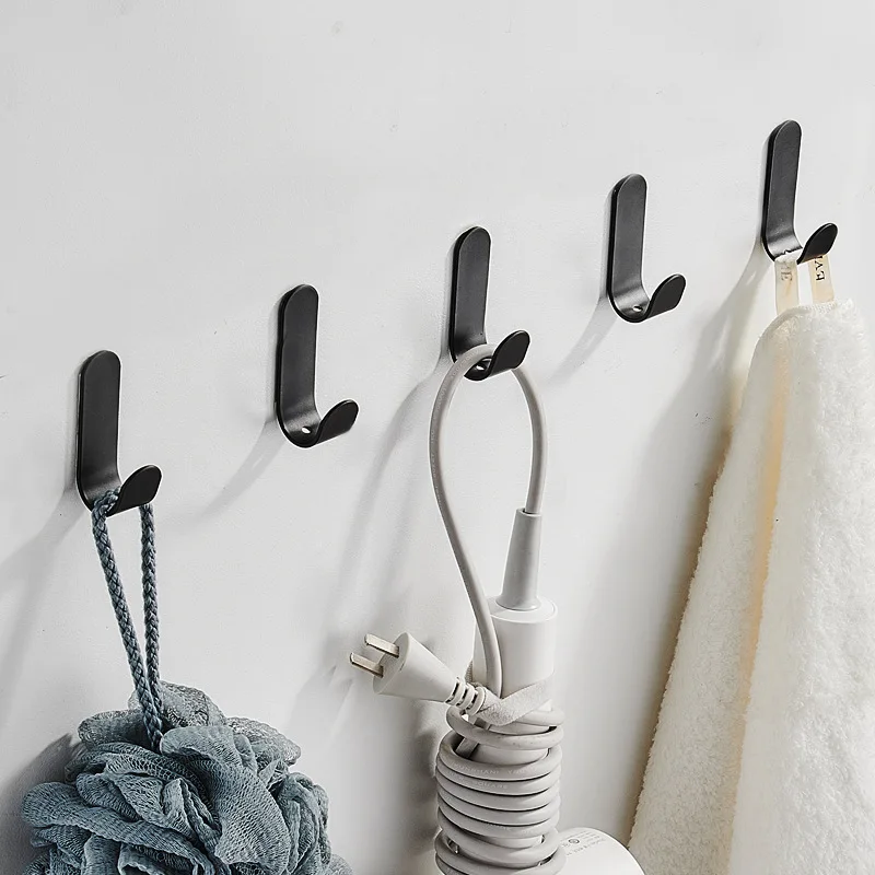 Description Picture 3 of itemPunch-Free Hook Behind The Door Wall-Mounted Aluminum Clothes Coat Hook Bathroom Kitchen Metal Single Hook Strong Adhesive Hook