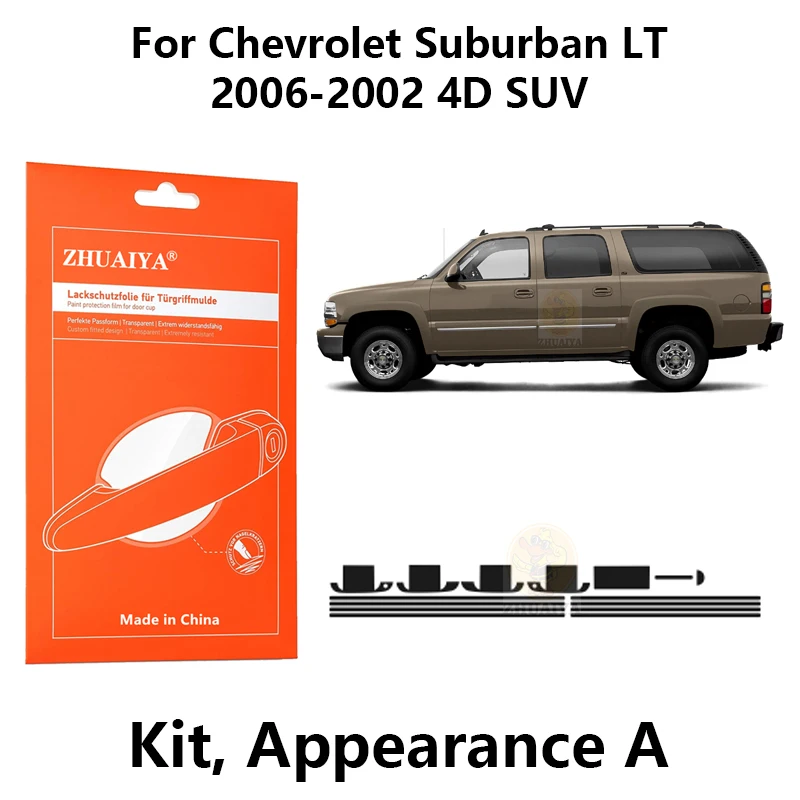 

ZHUAIYA Door Edge Guards Door Handle Cup Paint Protection Film TPU PPF For Chevrolet Suburban LT 2006-2002 4D SUV