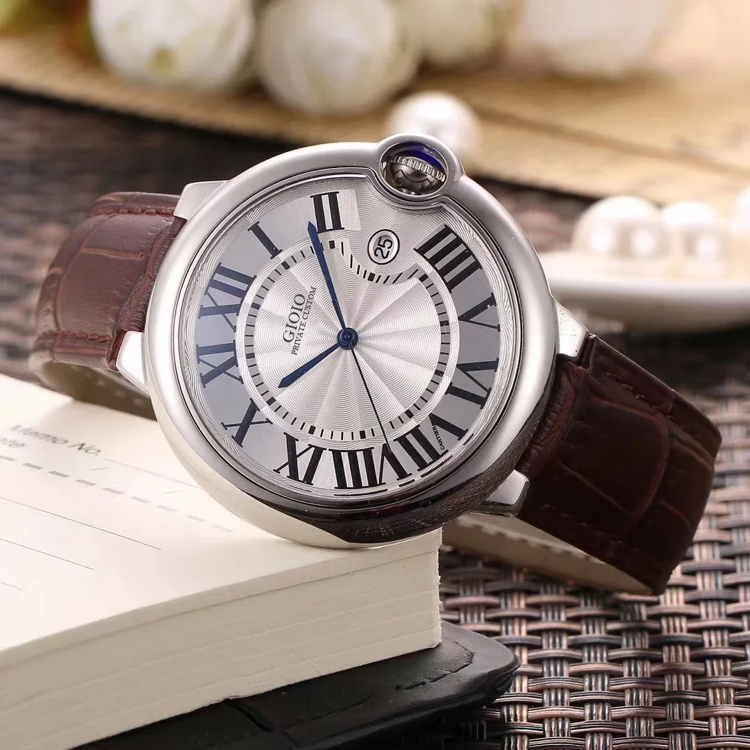

Luxury New Men Automatic Mechanical Self Wind Movement Watch Stainless Steel Balloon Black Blue White Leather White Rome Watches