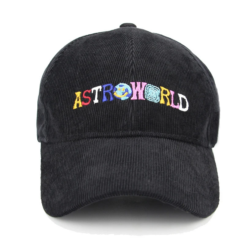 남녀공용 빈티지 코듀로이 야구 모자, ASTROWORLD 레터 자수 모자, 조정 가능한 스냅백, 힙합 모자, 용수철 가을 