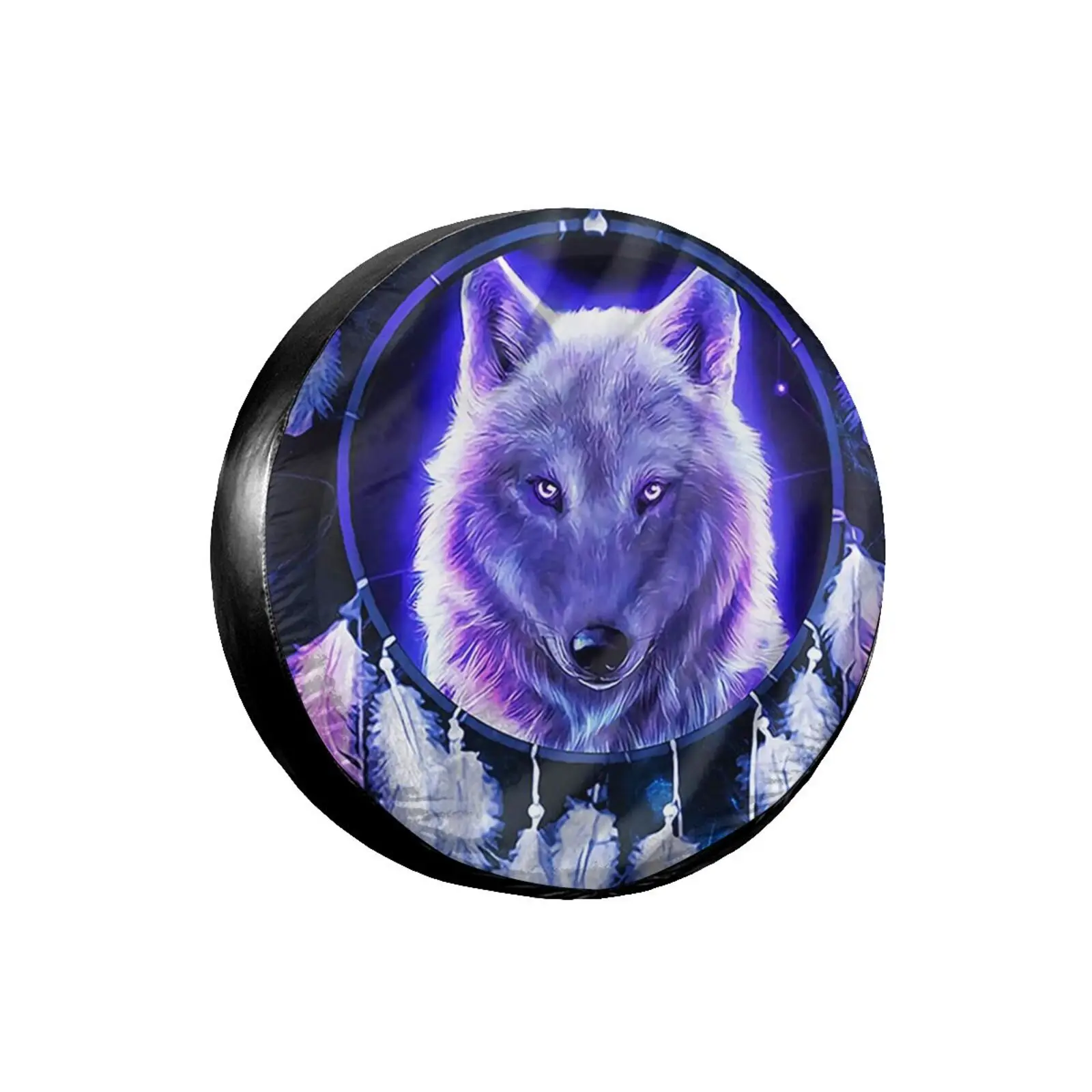 

3D Printed Wolf Spare Tire Cover Waterproof Dust-Proof UV Sun Wheel Tire Cover Fit for Jeep,Trailer,