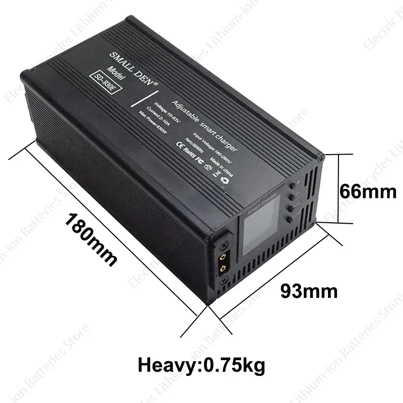 SD-1395E 조정 가능한 스마트 배터리 충전기 10-93V 2-10A/15A/20A 1395W AC 180-260V 자동차 트럭 해양 오토바이용 ? CE RoHS