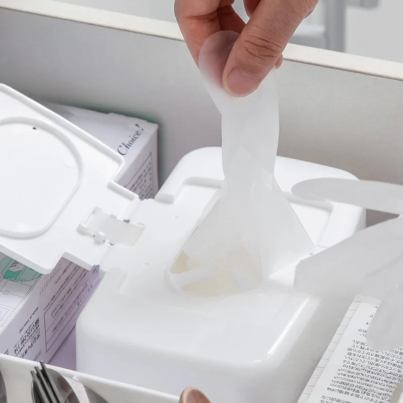 1pcs Wet Tissue Box Wipes Dispenser Portable Wipes Napkin Storage Box Holder Container 3