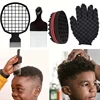 pcs Hair Sponge Set With Curl Sponge Glove, Afro Hair Sponge Barber Brush, Metal Hair Pick And Hair Twist Comb 1